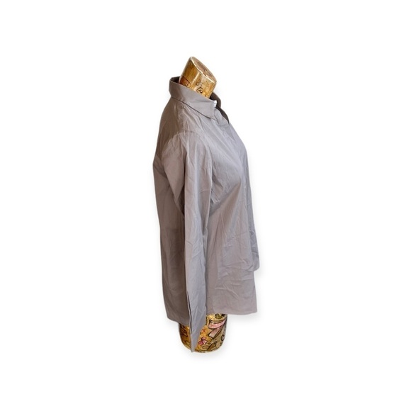 Lafayette 148 New York top gray button down Small - Picture 3 of 7
